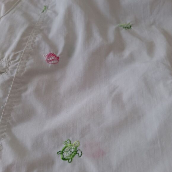 Columbia M white skort faux wrap skirt, shells enbroidery - Picture 6 of 9